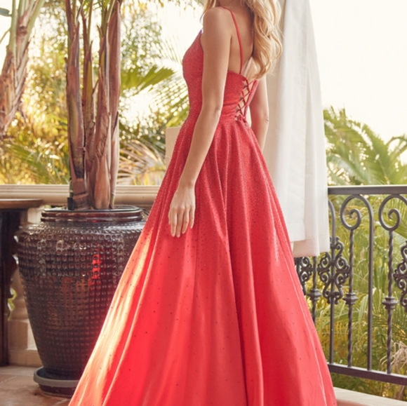 COPY - Navy blue or red formal evening ball gown long - Picture 6 of 8